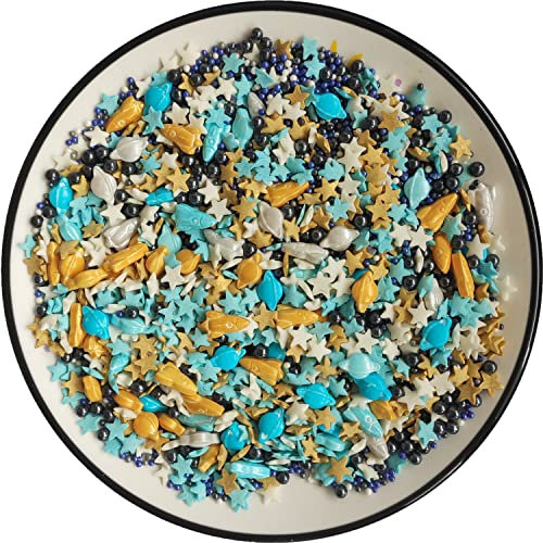 Essbare Gemischt Weltraum-Themen planeten Zucker streusel Galaxis | Rucola-Dessertstreusel | Sterne Kuchen Cupcake Topper | Perlen plätzchen dekorationen | Zuckerstreusel für Kuchendekorationen