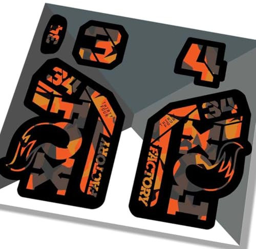 Fox 34 Factory Fork Decals 2021 - Fire Camo - Licensed By Fox MATTE