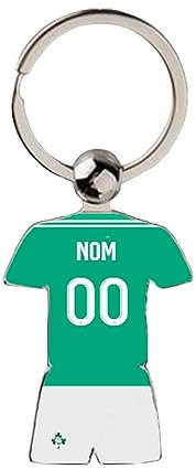 Porte Clé Rugby Irlande CDM 2023 Maillot Domicile Personnalisable avec Nom et Numéro