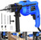 Impact Electic Corded Drill, 2-in-1 Function Handheld Power Drills, 850W, 0-3000 RPM Variable Speed Hammer Drill with 360° Rotating Handle, Powerful Drilling for Concrete, Wood, Steel