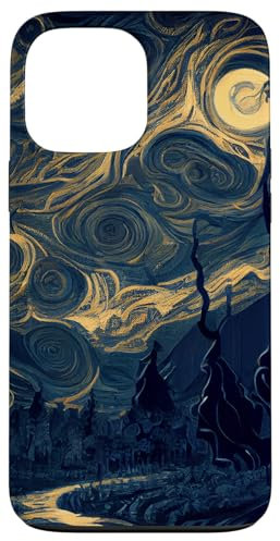 Hülle für iPhone 13 Pro Max Dunkle unheimlich aussehende Landschaft Van Gogh Stil Malerei