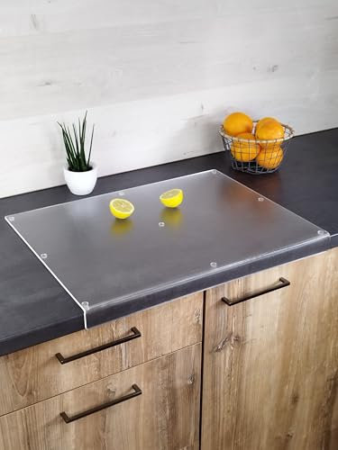 Tagliere in acrilico con bordo di arresto, 45 x 35 e 60 x 45, antigraffio, igienico, antibatterico, antiscivolo, trasparente, taglieri in plastica