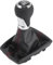 INFINAUTO Perilla de cambio manual de 6 velocidades con tapa, palanca de cambios para Audi A4 07-08, de plástico, piel sintética negra con costuras rojas, 1 unidad