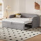 MQLAE Polsterbett Ausziehbares Schlafsofa 90/180x190cm, Bett mit Lattenrost, Multifunktionsbett Einzelbett/Doppelbett Tagesbett Klappsofa aus atmungsaktive Leinenstoff, Ohne Matratze, Hellgrau