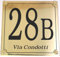 Targa Numero Civico in Ottone Satinato protetto, personalizzabile con indirizzo inciso cm17x17
