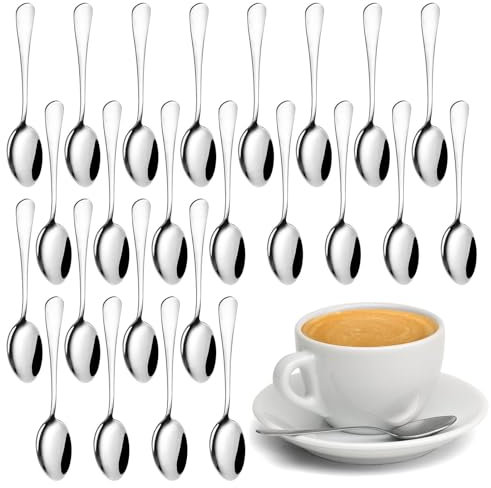 Teaspoon,24 Pieces Tea Spoons Set 6 inch Stainless Steel Tea Spoons Mirror Polished Dessert Spoon Set for Tea, Coffee, Cake, Dessert and Salad for Home, Kitchen, Restaurant, Dishwasher Safe(Silver)
