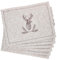 MamboCat 6er Set Alois Tischset beige I (LxB) 30x40cm I rechteckige Platzsets aus Filz mit Hirsch-Dekor für 6 Personen I Tisch-Dekoration im Landhausstil