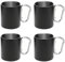 Preiswert & Gut 4 x Tasse 300ml mit Karabiner Ø7,5 x 9 cm Edelstahltasse mit Karabiner 145g Thermotasse mit Henkel Edelstahl/Aluminium Doppelwandig schwarz