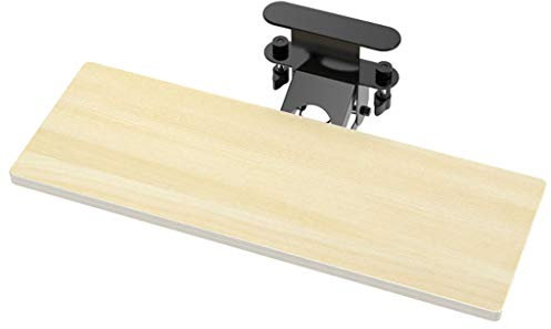 Adjustable Ergonomic Under Desk Computer Keyboard Tray with Negative Tilt Wood Color 64 * 24cm