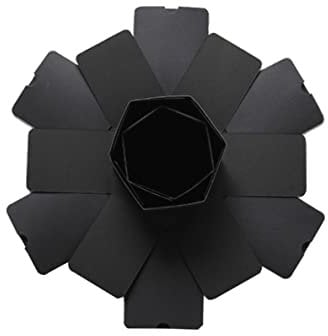 Dorccsi Kreative Foto-Explosionsbox, sechseckige mehrschichtige Papierbox, Geburtstagsgeschenk, Fotoalbum, DIY-Box, Jahrestag, Eltern, Liebhaber, Freunde, schwarz, 1 Set mehrschichtige Exp