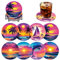 DOMROM Diamond Painting Untersetzer Landschaft, 8 Stück Diamant Painting Untersetzer Mit Halter, Sonnenuntergang Diamond Painting Bilder Meer Sommer Diamant Tassenuntersetze zum Basteln Erwachsene