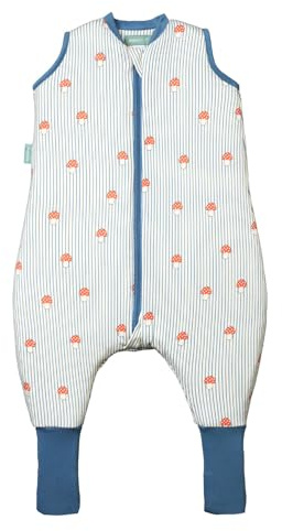 molis&co - Baby Schlafsack mit Füßen und Socke -Ideal für Frühling und Herbst - Babyschlafsack mit Beinen 1 tog - 100% Baumwolle (Oeko-TEX 100), Premium Qualität - Mushrooms (80 cm)