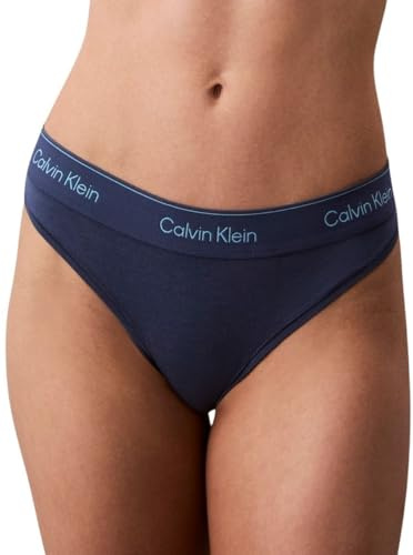Calvin Klein Damen String Thong mit Stretch, Blau (Dark Denim), XL
