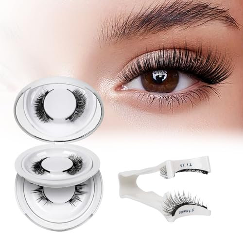 QUEWEL Magnetic-Eyelashes with Applicator, 2 Pairs Reusable Magnetic Lashes, No Glue Needed, Easy to Wear and Remove (Magnetics eyelashes kit style A3)