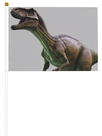 Dinosaurier Modelle 04, kleine Handflagge, Flagge, Fahne für Paraden, Mardi Gras, personalisierbar, 6 Stück