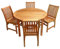 BrackenStyle Melton Hardwood Garden Dining Set Clear Finish – 120cm Round Table & 4 Side Chairs – Commercial Quality Outdoor Garden Patio Set