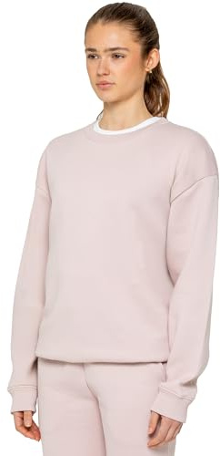 BRAND KRUZE Womens Oversized Long Sleeve Sweatshirt Ladies Soft Sweat Jumper (UK, Alpha, L, Regular, Regular, Baby Pink)