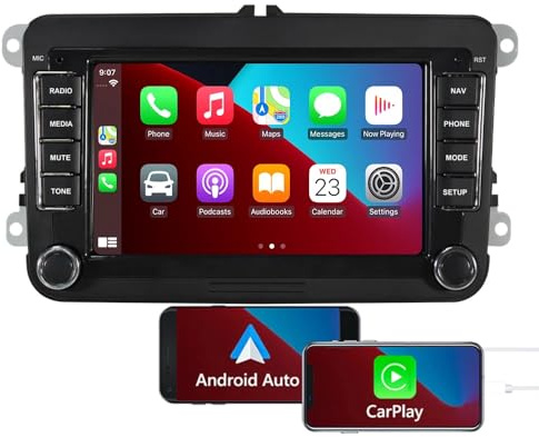 ADIVOX Autoradio de 7 Pulgadas Compatible con VW Transporter T6 (2015-2020) | CarPlay/Android Auto/WiFi/DSP/Dab+, Android, Pantalla táctil CarPlay, Sistema Multimedia (GR500-T1 Dab+)