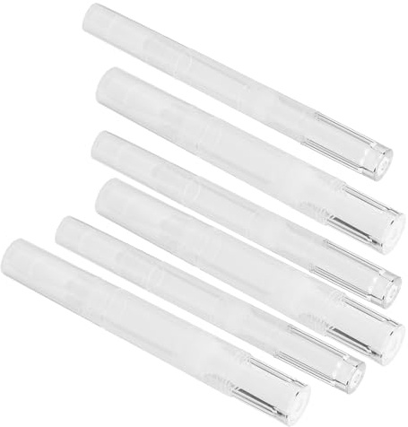 SKISUNO 6pcs Dispensing Pen Bottle Empty Cuticle Oil Pen Plastic Nail Container for Bulk Use