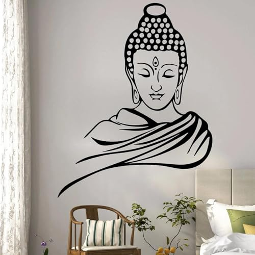 KGXUEDAO Buddhistische Meditation Wandtattoo Buddha Religion Wandaufkleber Schlafzimmer Wohnzimmer Küche Esszimmer Vinyl Home Decor Wandkunst Aufkleber