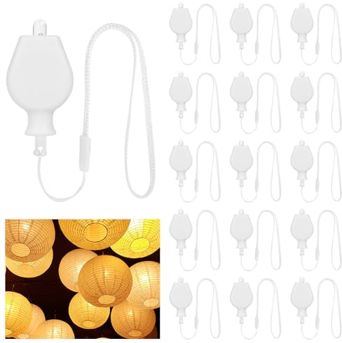 AUAUY 15 PCS Mini LED Lantern Lights, Hanging LED Light, Warm White | Battery Operated Lights for Balloon Paper Lantern Christmas Halloween Wedding Birthday Party Festival Decorations