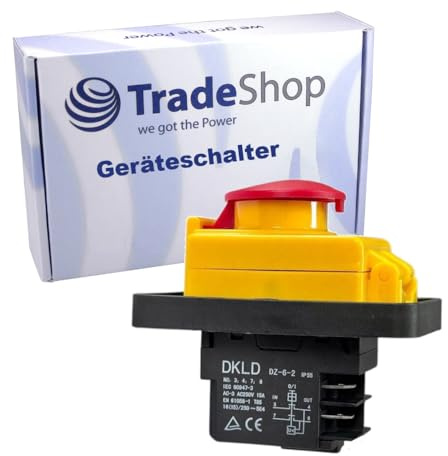 Trade-Shop Ein/Aus-Schalter Geräteschalter Druckschalter DKLD DZ-6-2 15A 250V IP55 4pin für Werkzeugmaschinen, Bohrmaschinen, Bohrer, Sägen, Schleifer