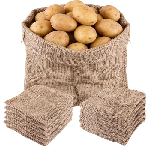 LDXDRU 10er Set Jutesack für Pflanzen, 50x55CM Jutesäcke, 220g/m² Jute Sack Jutesack Pflanzenschutz Winter, Strapazierfähig/Kartoffelsack/Frostschutz