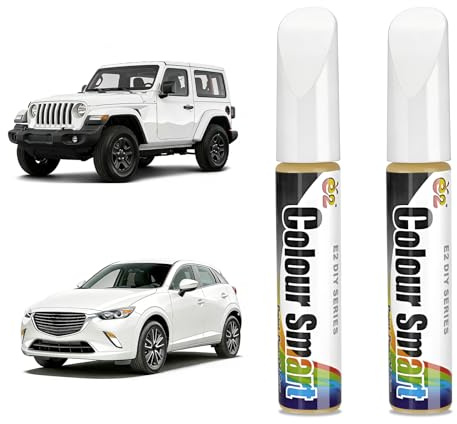 LILIXI 2 pcs Car Touch Up Paint Pen, Multicoloured Automotive Tool Fill Paint Pen,12ml Car Paint Scratch Repair for most Cars,Trucks and Many Other Vehicles (White)