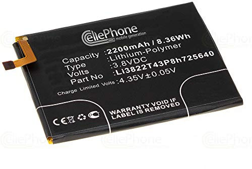 cellePhone Batteria Li-Polymer Compatibile con ZTE Blade A510 (sostituita Li3822T43P8h725640)