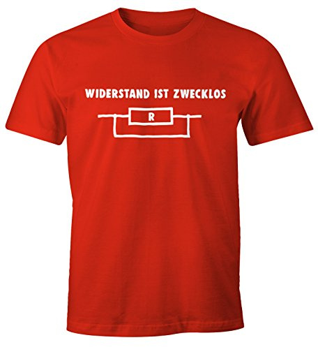 MoonWorks Widerstand ist zwecklos Shirt Herren T-Shirt Rot M