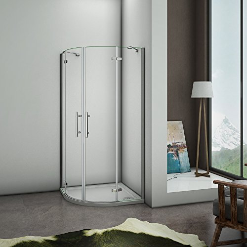 Box Doccia Vetro Temperato Anticalcare Trasparente Alta Semicircolare Porta Battente 80x80cm 195cm