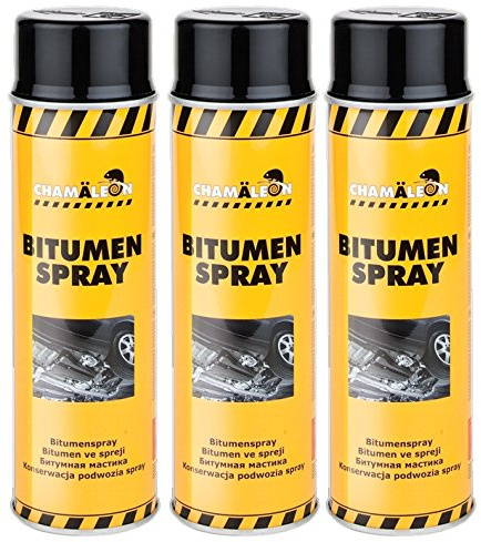 Chamäleon Bitumen Spray 6 x 500ml BITUM SCHWARZ UBS Schutz UNTERBODENSCHUTZ
