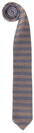 WANYING Herren 6cm Schmale Strickkrawatte Gestrickte Narrow Krawatte Retro Sporty Casual Büro Basic für Gentleman - Gestreift Blau & Navy & Khaki