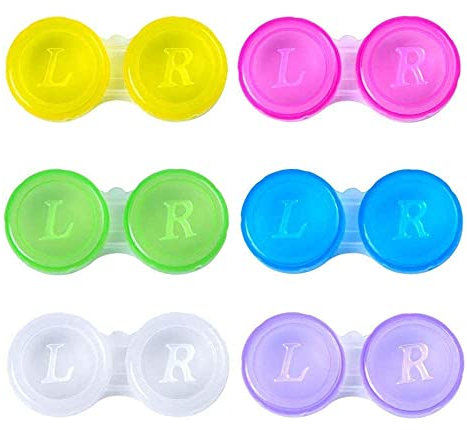 Anyasen linsenbehälter 30 Stück kontaktlinsenbehälter Set kontaktlinsendose Jahresvorrat Kontaktlinsen Behälter Aufbewahrungsbehälter für unterwegs Hygiene Zuhause und Reisen (6 Farben)