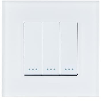 LEDKIA LIGHTING - Interruptor Triple Conmutado | Acabado Moderno | Resistente y Duradero | Ideal para Pasillos y Dormitorios | Compatible con Marcos Universales, Negro, PC