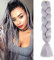 24 Braids Extensions Jumbo Braids Kunsthaar 1 Bündel Synthetik Crochet Hair Flechthaar Afro Box Braiding (Hellgrau)