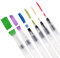 Mr. Pen Watercolor Brush Pens, 6 pcs, Pointed & Flat Tips, Nylon Bristles, White, Refillable, Portable Ink/Water Brush