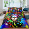 Aquarell Lion Print Bettbezug-Set 135x200cm, Bunte Tie Dye Hippie Bettwäsche Set Abstrakt Tierthema Tröster für Jungen Mädchen Zimmer Dekorativ, Moderne Mode Bettbezug Kollektion