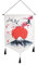 lachineuse - Panneau Mural Japonais Mont Fuji - Décoration Japonaise Zen à Suspendre - 56 x 44 cm - Tableau Japonais Traditionnel Panneau- Coloris Blanc & Rouge - Idée Cadeau Japon Asie