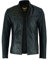 Leatherick Giacca da motociclista nera da uomo in pelle di pecora premium nappa Cafe Racer (S, Jacket Black Hooper Style)