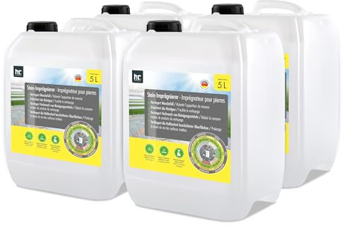 Höfer Chemie Steinimprägnierer 4 x 5 L | Imprägnierung & Versiegelung für Pflastersteine, Beton, Fassaden, Natur- & Kunststein - Steinimprägnierer Intensiv Außen -