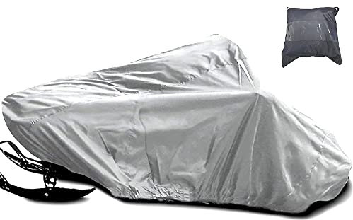 Skyour Schneemobil-Abdeckungen für Schneemobil, wasserdicht, strapazierfähig, schwarz, mit Schlitten, UV-beständig, für arktische Katze/Polaris/Ski-Doo/Yamaha-Schneemobilfahren