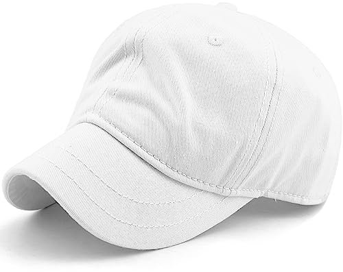 Rayna Fashion Kurze Billmütze, einfarbig, kurze Krempe, Trucker Baseball Dad Cap, Weiß, X-Large