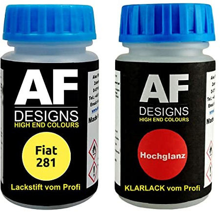 Alex Flittner Designs Vernice per Fiat 281 Giallo Iveco + vernice trasparente da 50 ml
