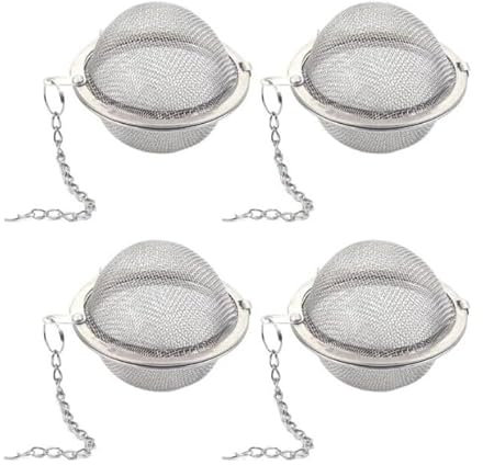 Boule À Thé, Boules À Thé Acier Inoxydable, Boule De Passoire À Thé, Boule À Thé Avec Chaîne, Filtre À Thé Boule, Passoire À Thé Avec Crochet À Chaîne, Filtre À Thé Avec Chaîne, Infuseur a The, 4pc