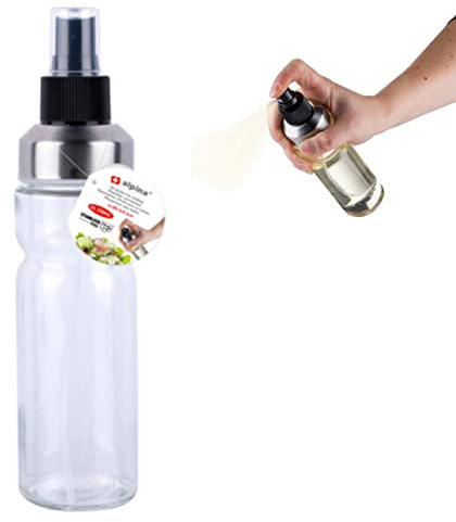Oil Sprayer Bottle Olive Oil Dispenser 150ml Glass Oil Spray Bottle for Cooking Air Fryer Kitchen Vinegar Spray Mister Portable Stainless Steel for Salad, BBQ, Frying, Grilling, Baking