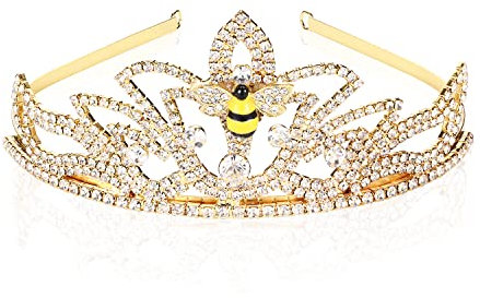 hengkaixuan Gold Tiara Kristallkrone Braut Hochzeit Tiara Frauen Stirnband für Geburtstag Party