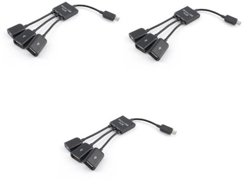 OSALADI 3pcs Micro Usb Hub Otg Adapter Cable Usb Splitter for Smart Phone Extension
