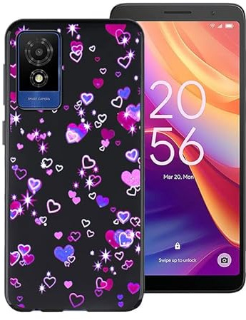 ZXLZKQ Phone Case for TCL 501 (6.0 Inches), Black Shockproof Soft Silicone Case, Ultra-Thin Anti-Scratch TPU Bumper Cover for TCL 501 - Liebesblasen