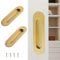 Deyixinup 2 tiradores de puerta corredera ovalados dorados empotrados de acero inoxidable con tornillos ocultos para puertas corredizas, armarios, cajones, armarios